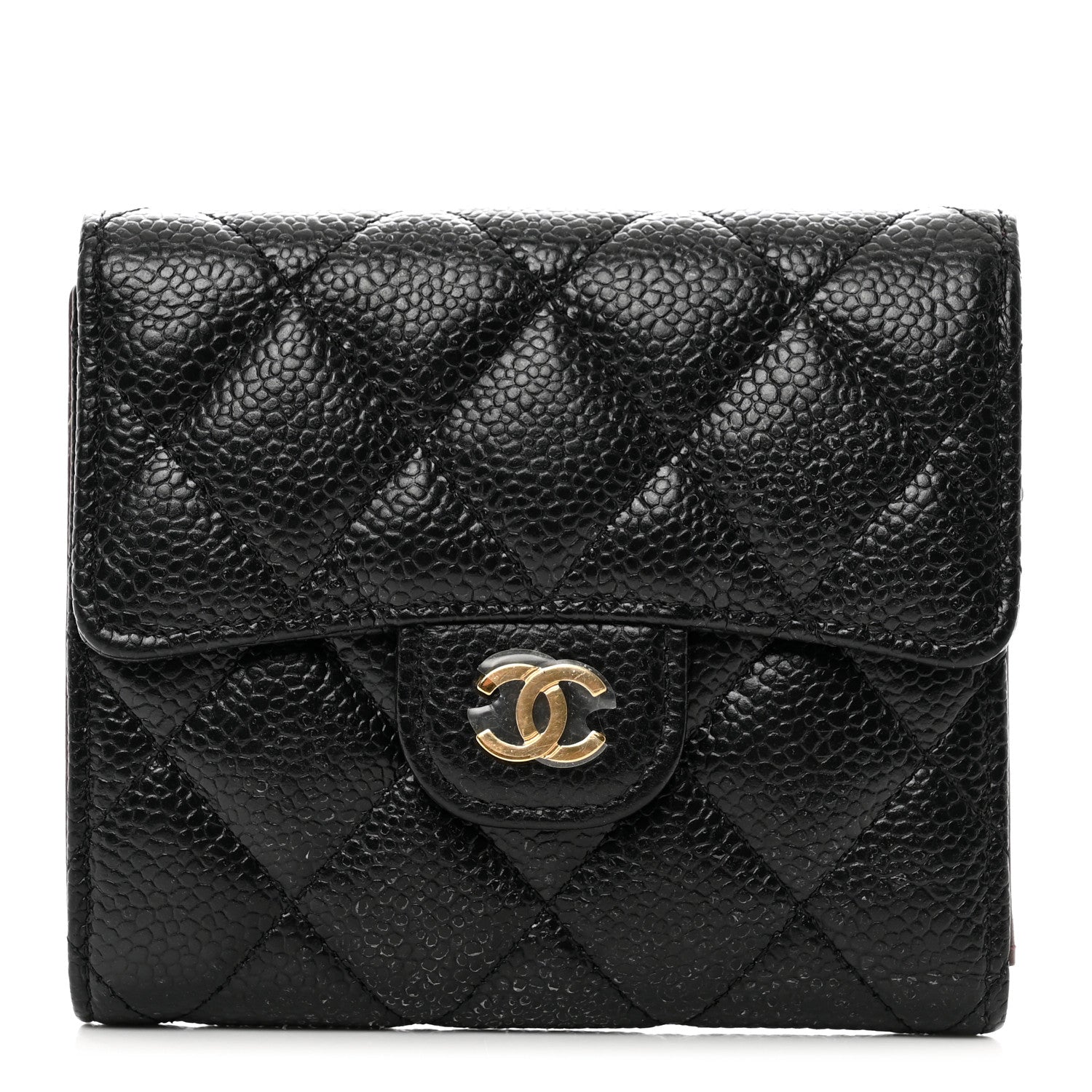 Chanel Caviar Quilted Compact Flap Wallet Black 1 of 10