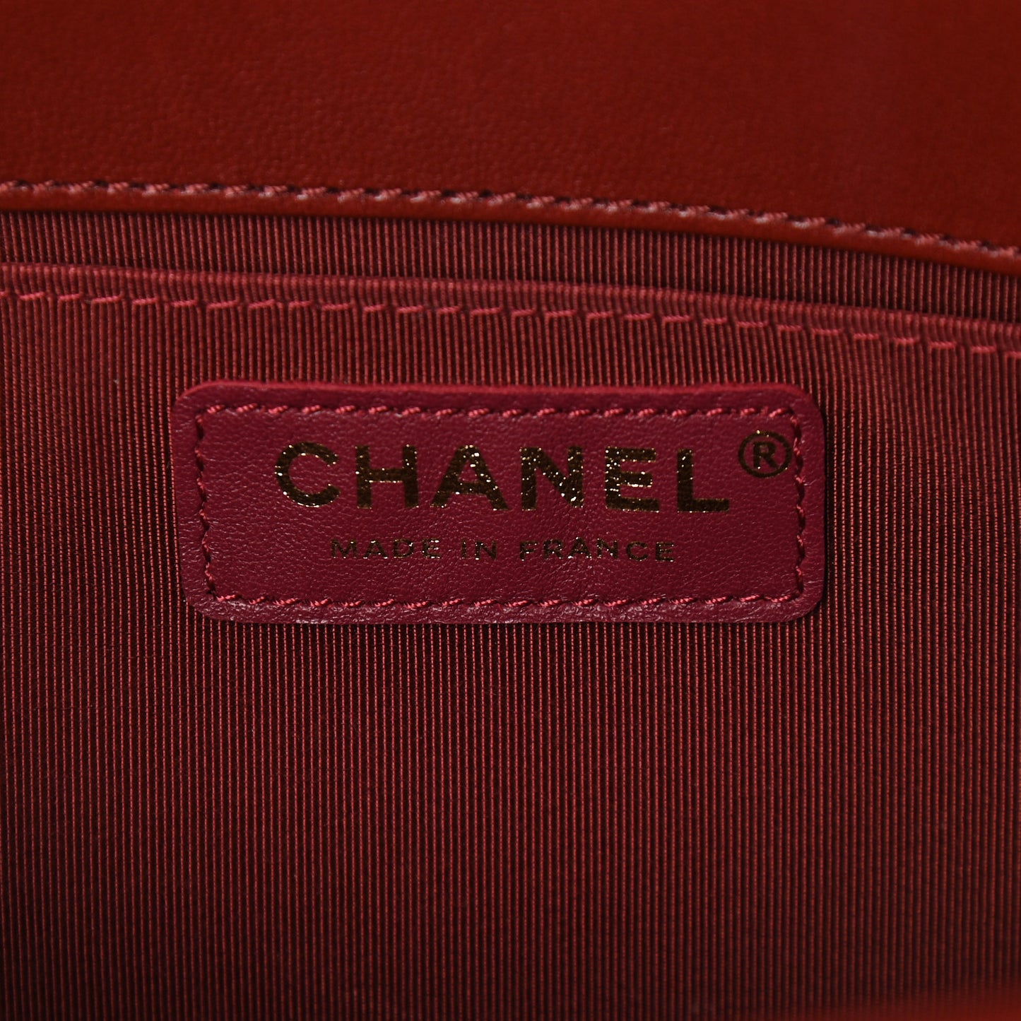Lambskin Quilted Medium Boy Flap Dark Red