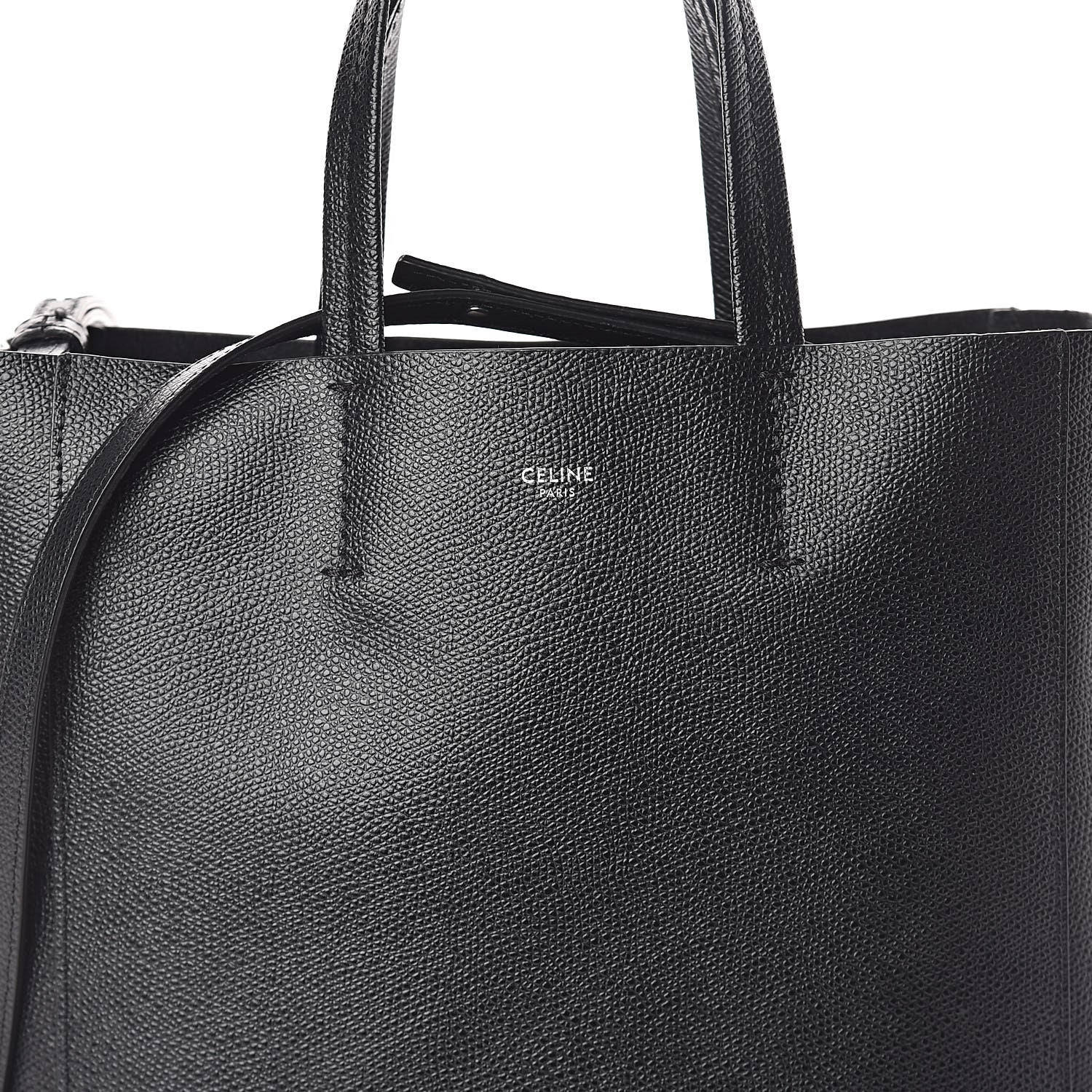 Celine Grained Calfskin Small Vertical Cabas Black 7 of 9