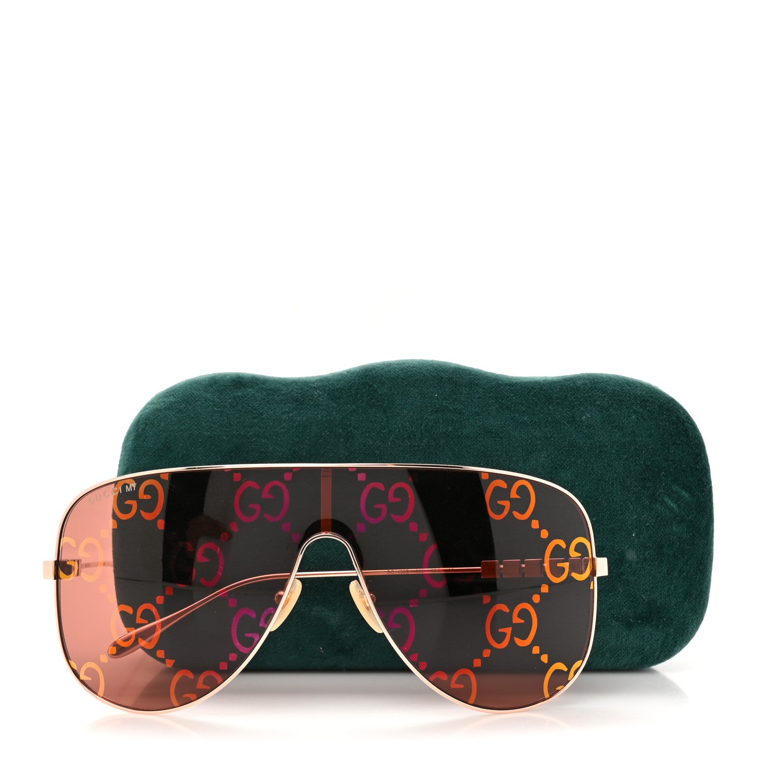 Gucci Metal Mask Sunglasses GG1436S Red Gold 7 of 7