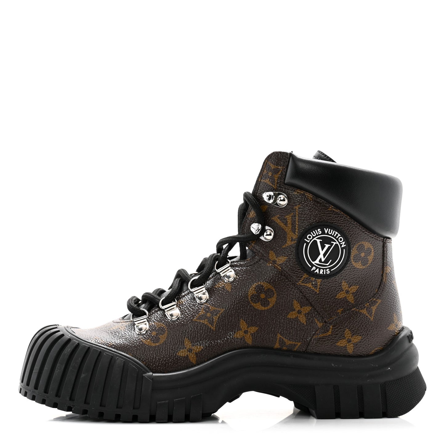 Calfskin Patent Monogram Ruby Flat Ranger Boots 39 Black