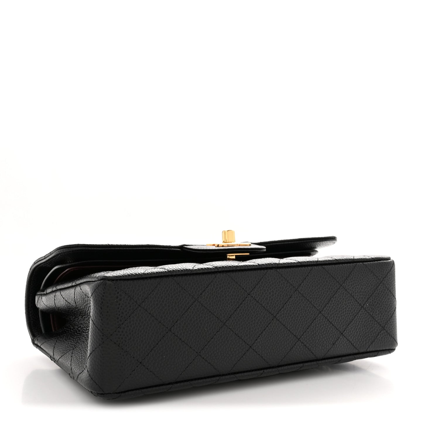 Caviar Quilted Small Double Flap Black