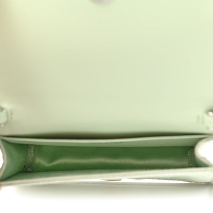 Prada Satin Crystal Metal Triangle Logo Card Holder With Strap Acqua 5 of 11