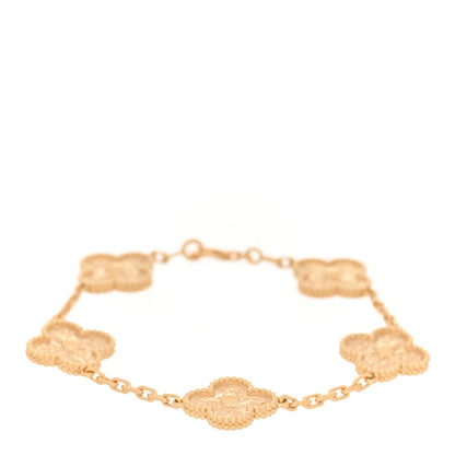 Van Cleef & Arpels VAN CLEEF & ARPELS 18K Yellow Gold 5 Motifs Vintage Alhambra Bracelet 1 of 5