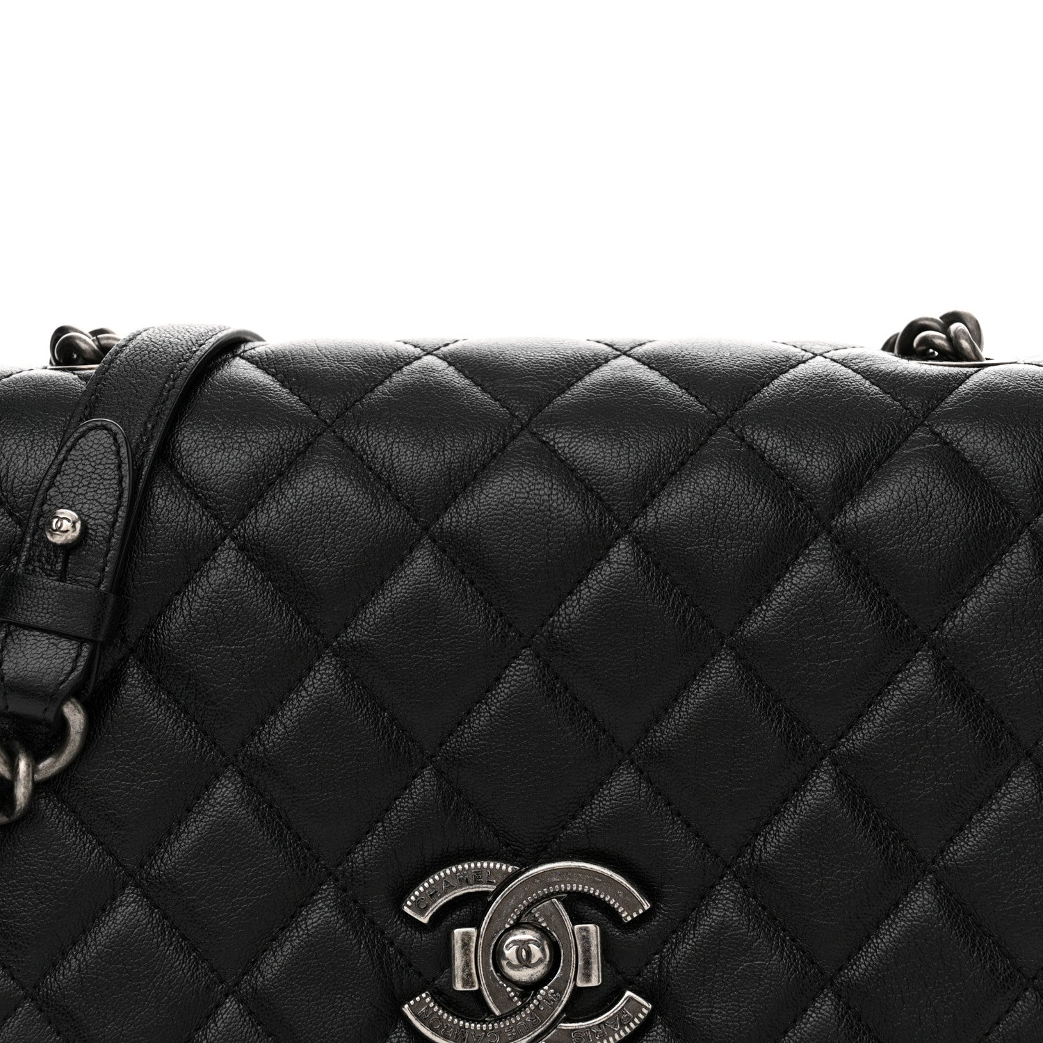 Chanel Goatskin Quilted Medium City Rock Flap Black 8 of 10