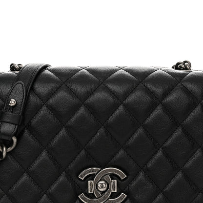 Chanel Goatskin Quilted Medium City Rock Flap Black 8 of 10