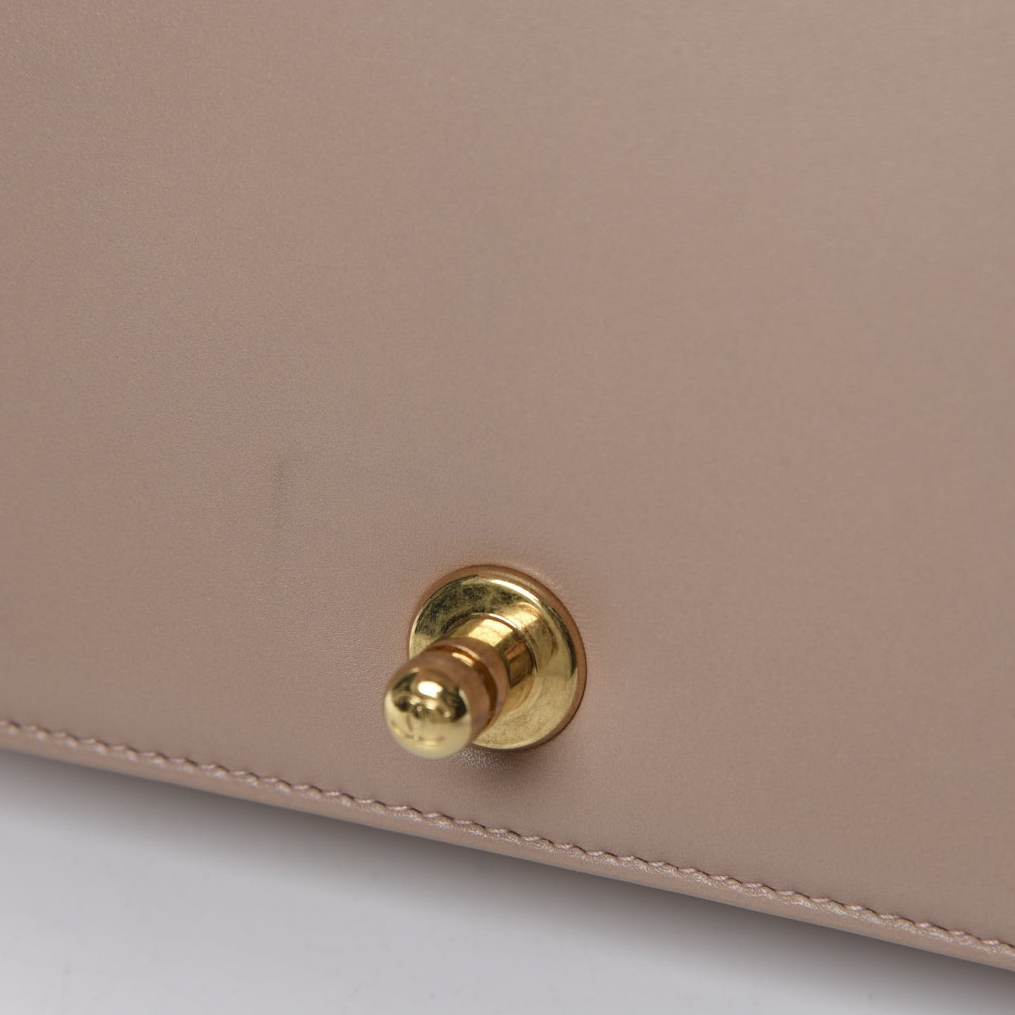 Lambskin Chevron Chain Stitched Medium Boy Flap Beige