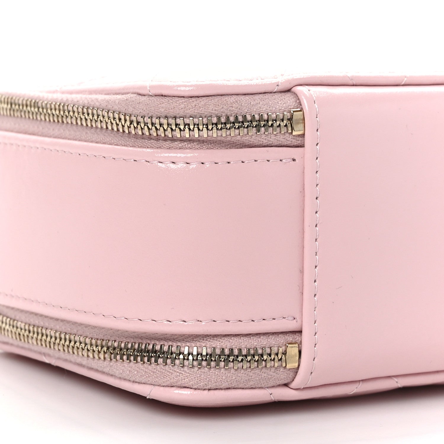 Chanel Glazed Calfskin Quilted Small Top Handle Vanity Case Light Pink 9 of 10