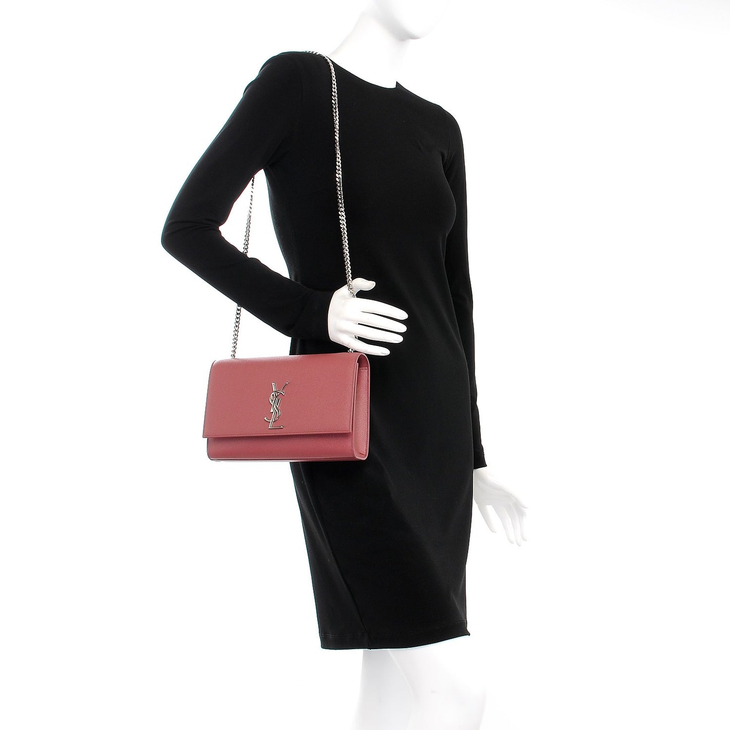 Grain De Poudre Medium Classic Monogram Kate Satchel Mystic Rose