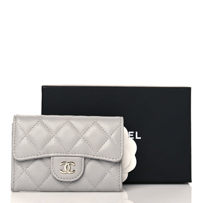 Chanel Caviar Quilted Flap Card Holder Wallet Grey 12 of 12