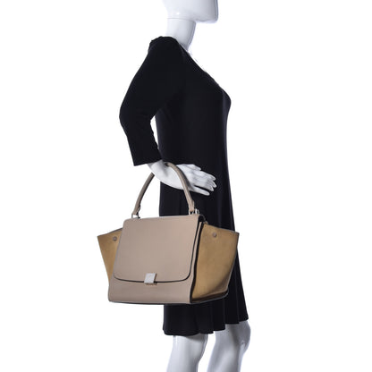 Celine Drummed Calfskin Suede Medium Trapeze Dune 3 of 9