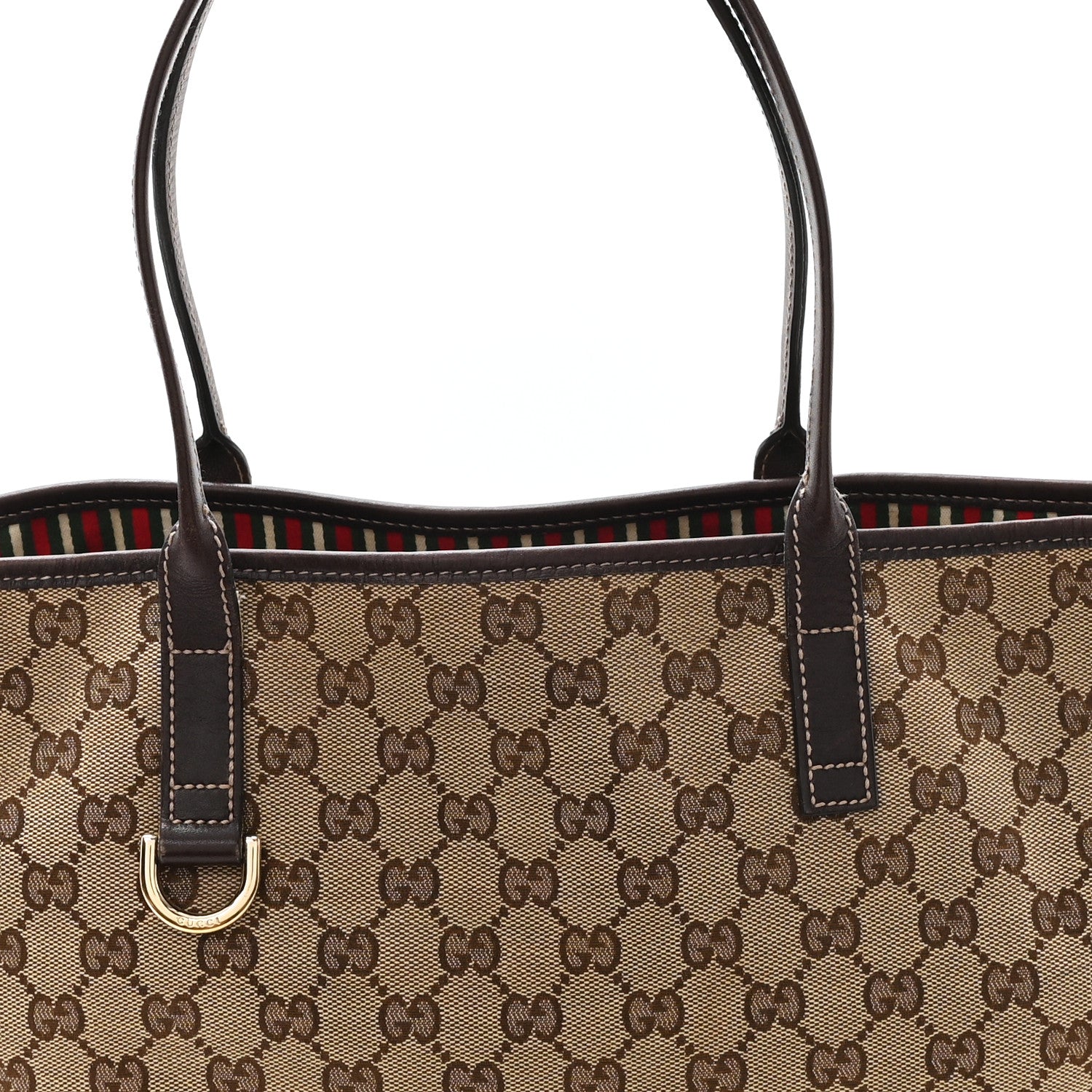 Gucci Monogram Medium New Britt Tote Brown 8 of 10