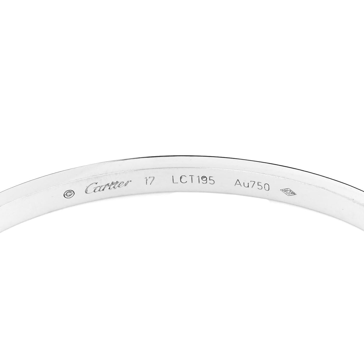 18K White Gold Diamond Small LOVE Paved Bracelet 17