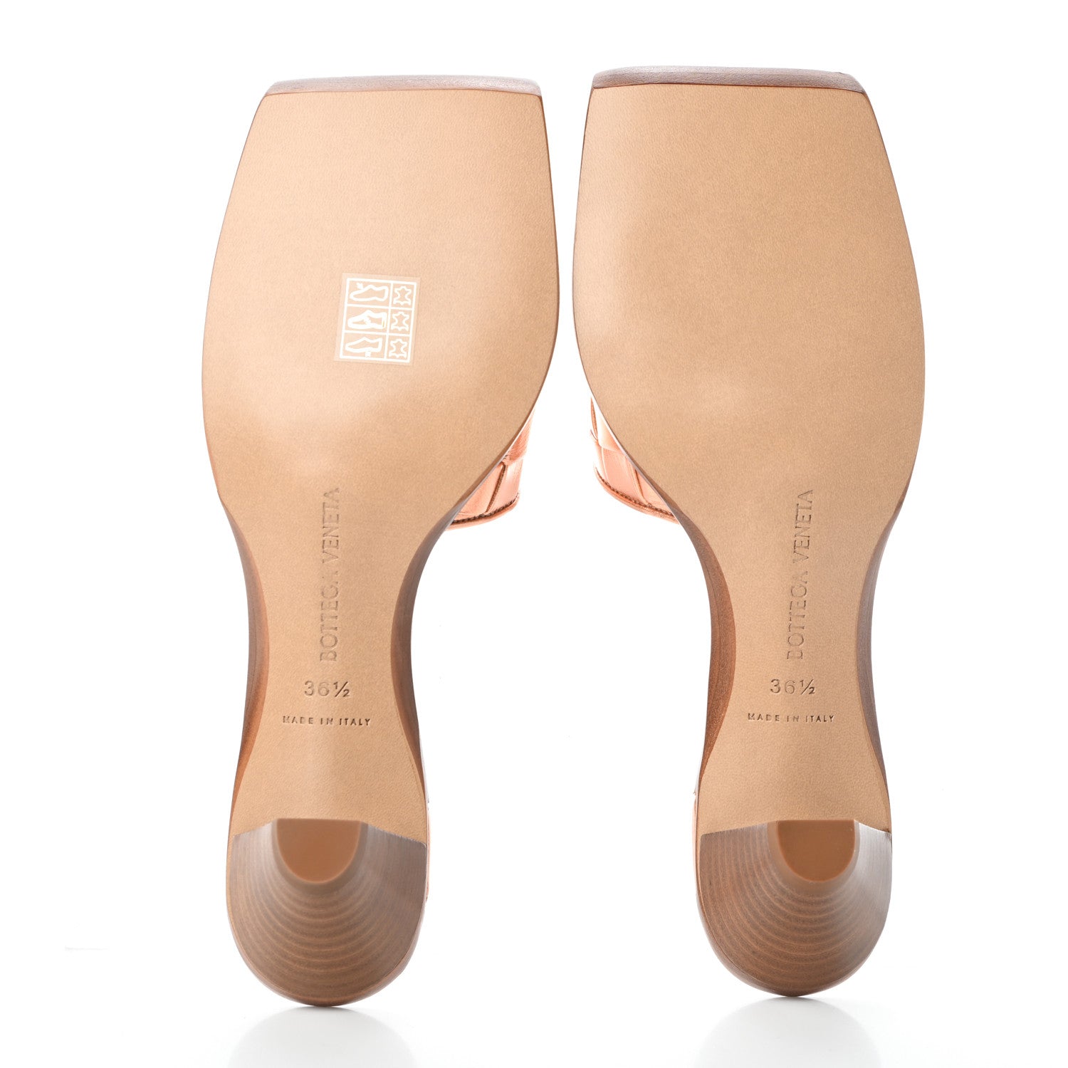 Bottega Veneta Metallic Nappa Intrecciato Heeled Sandals 36.5 Gold Peach 7 of 7