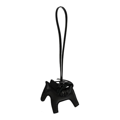 Hermes Milo Lambskin Matte Alligator Touch Grigri Rodeo Horse Bag Charm PM So Black 1 of 4