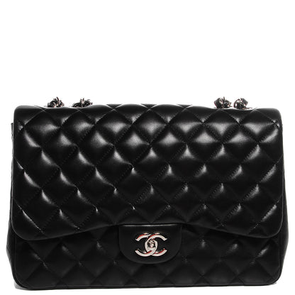 Chanel Lambskin Quilted Jumbo Single Flap Black 1 of 9