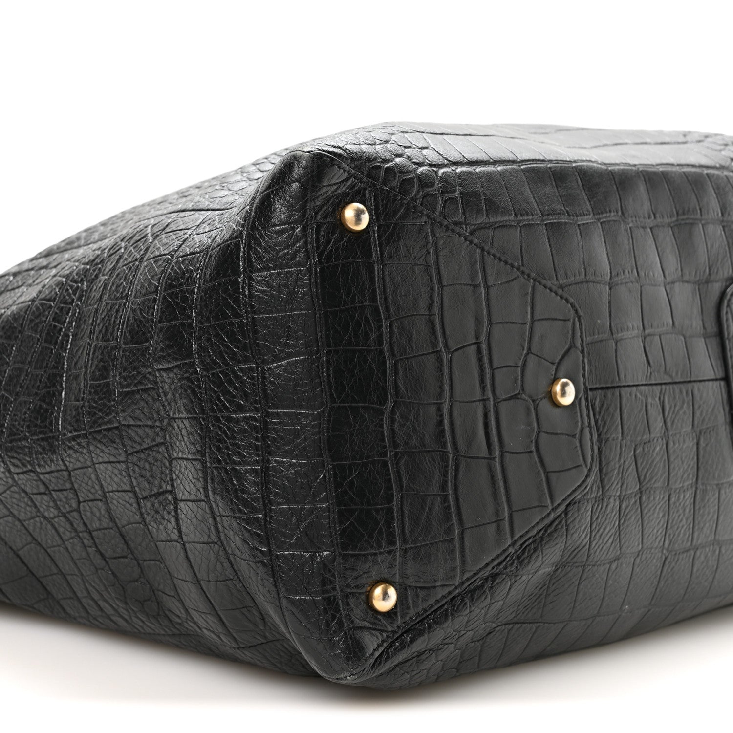 Chanel Calfskin Crocodile Embossed Large Cocodile Shopping Tote Black 9 of 10