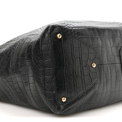 Chanel Calfskin Crocodile Embossed Large Cocodile Shopping Tote Black 9 of 10
