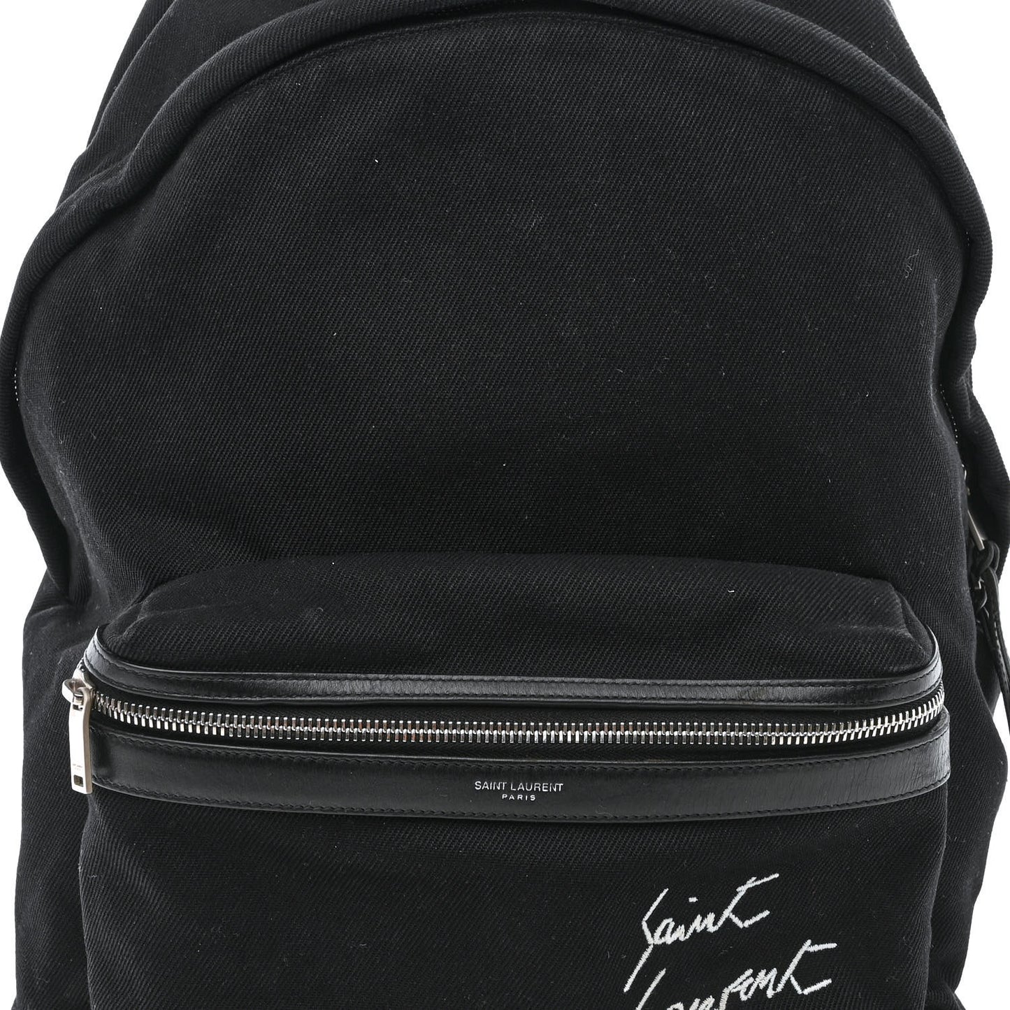 Canvas Signature Embroidered City Backpack Black