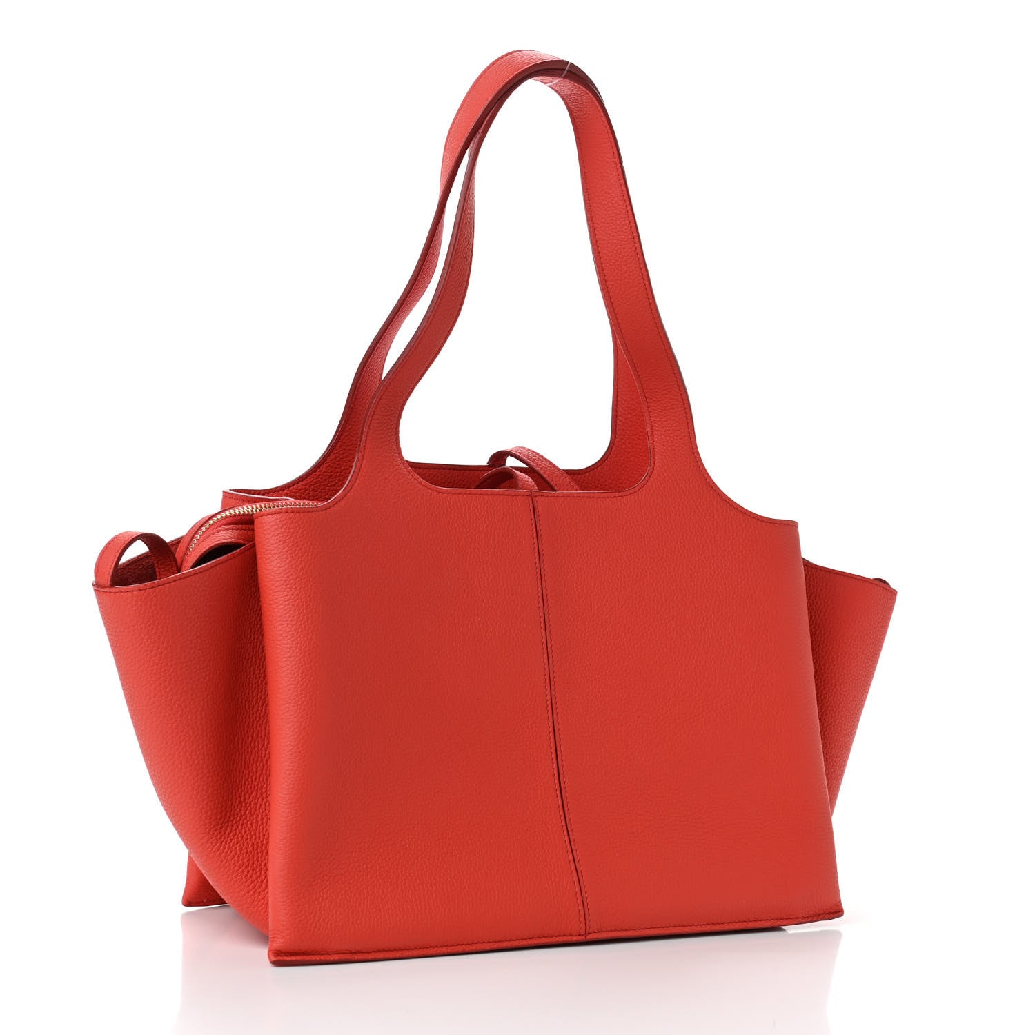 Celine Baby Grained Calfskin Small Tri-Fold Bag Poppy 831913