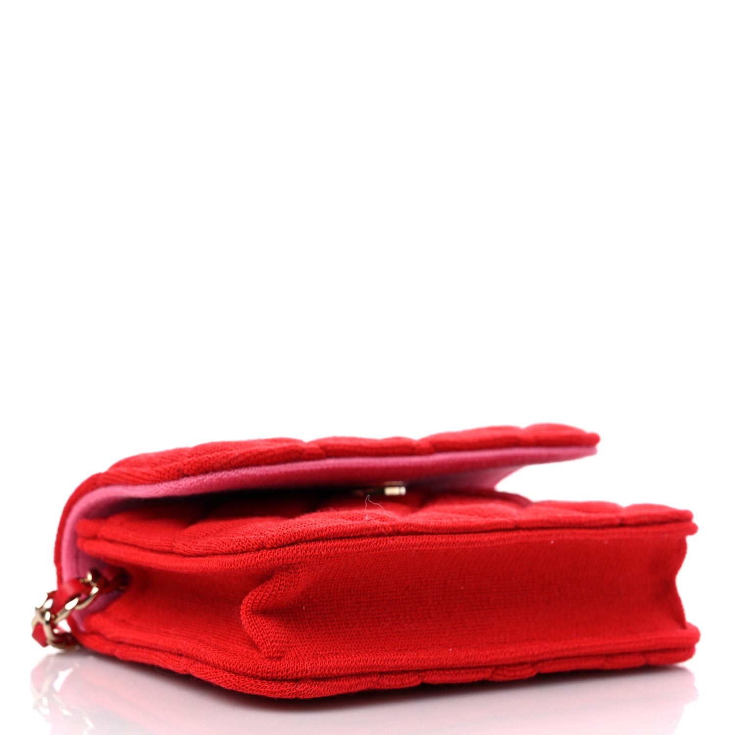 Chanel Jersey Quilted Micro Mini Flap Red 4 of 11