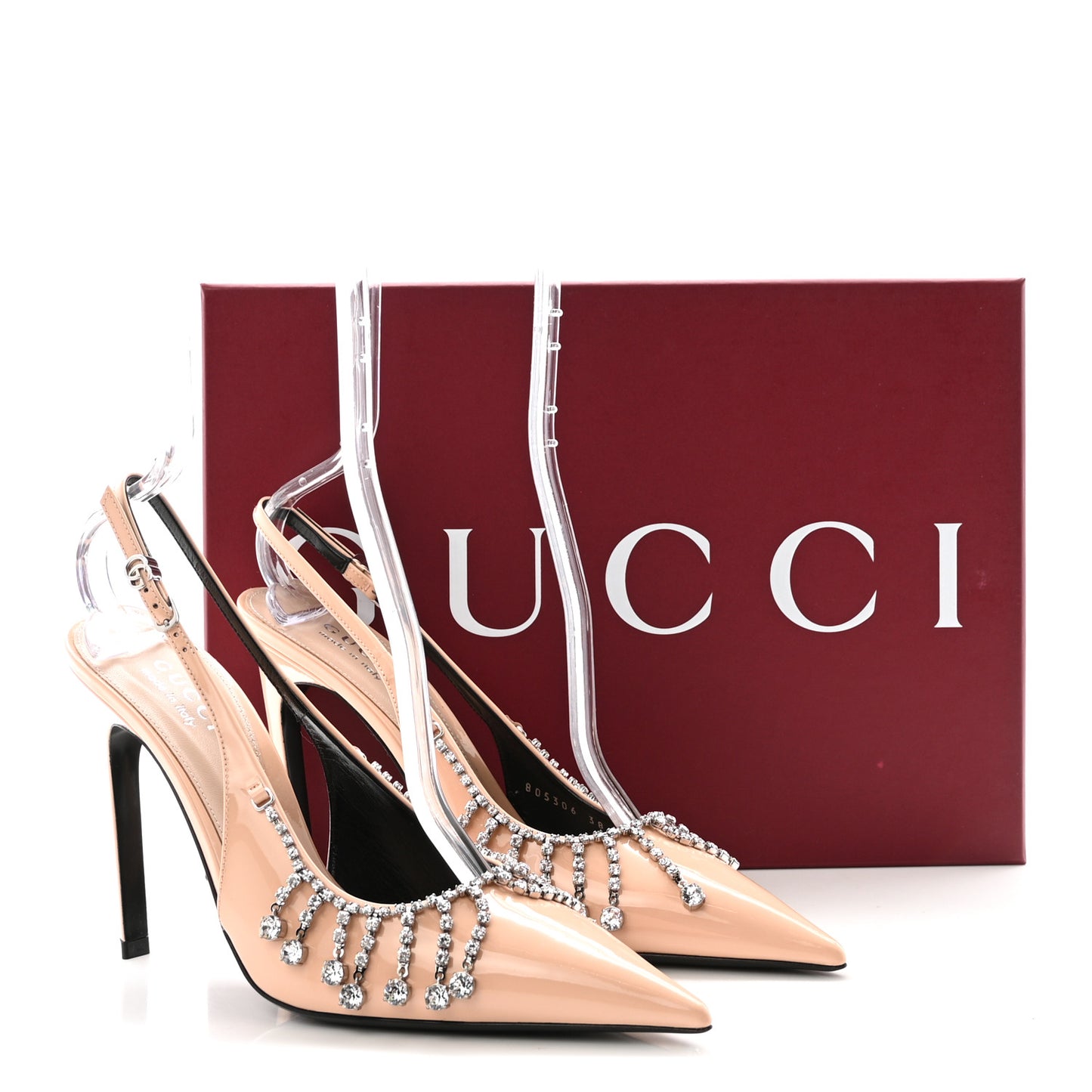 Vernice Crystal Embellished Guinevere Slingback Pumps 38 Rose Dust