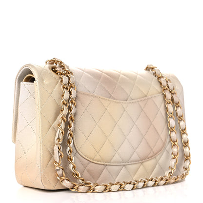 Chanel Metallic Goatskin Quilted Ombre Medium Double Flap Gold 2 of 10