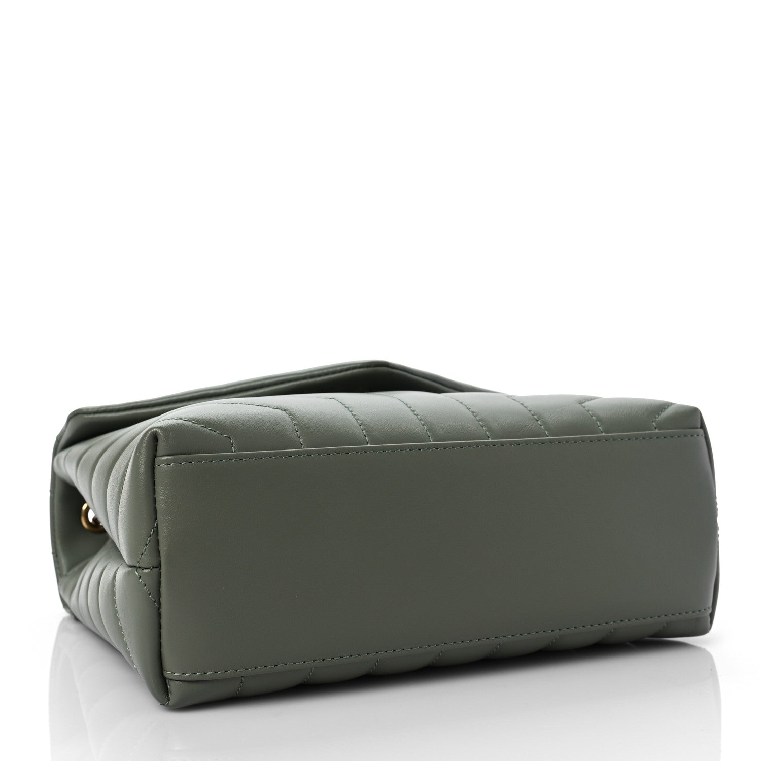 Saint Laurent Calfskin Y Quilted Monogram Small Loulou Chain Satchel Light Sage 4 of 7
