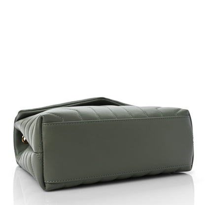 Saint Laurent Calfskin Y Quilted Monogram Small Loulou Chain Satchel Light Sage 4 of 7