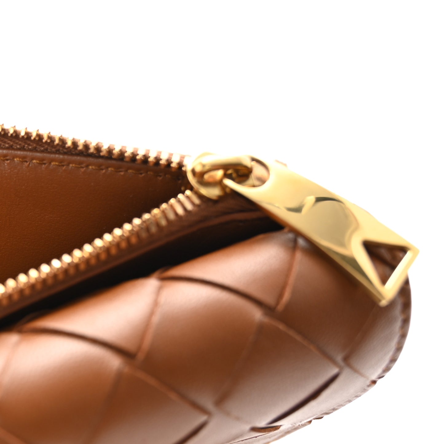 Nappa Intrecciato Andiamo Flap Card Case Cognac