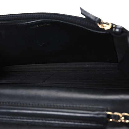 Chanel Lambskin Camellia Wallet on Chain WOC Black 5 of 11