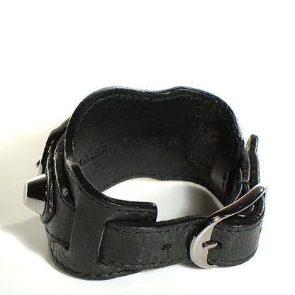 Balenciaga Agneau Arena Silver Hardware Bracelet Black 3 of 6