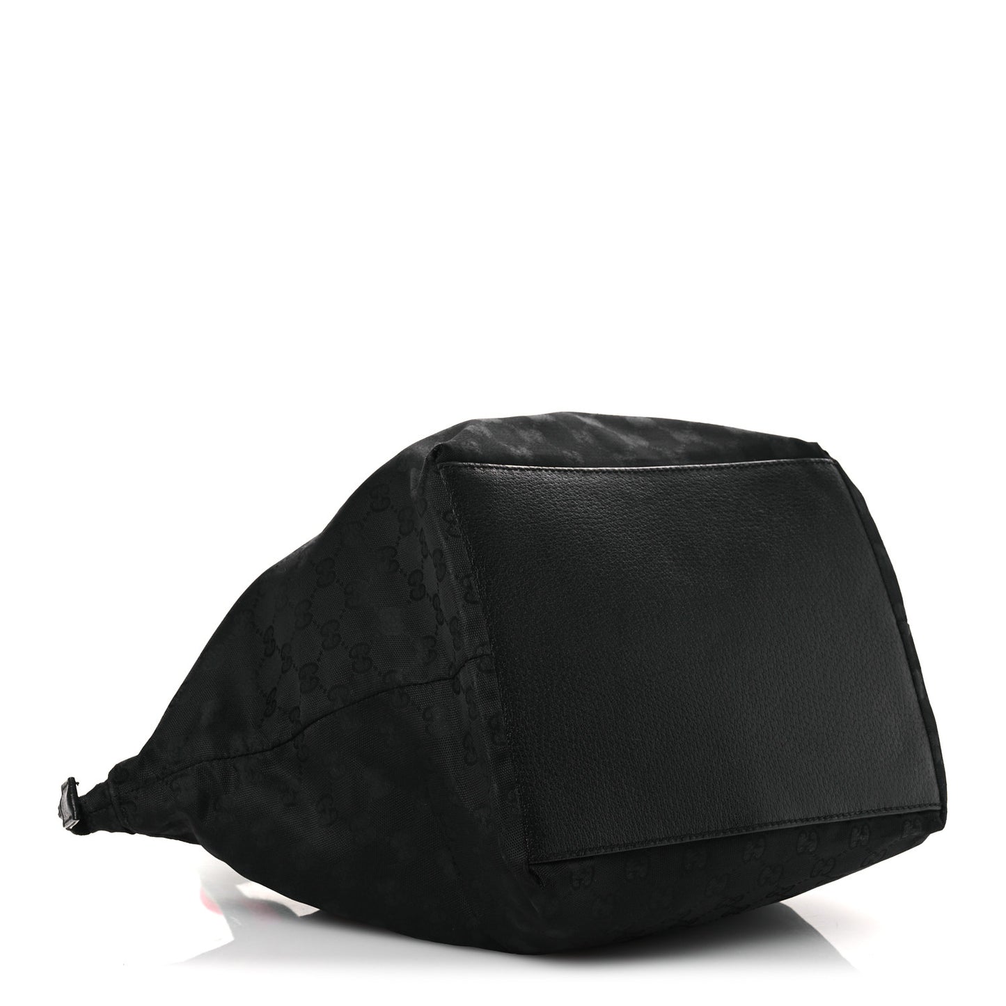 GG Monogram Medium Web Handle Bucket Tote Black