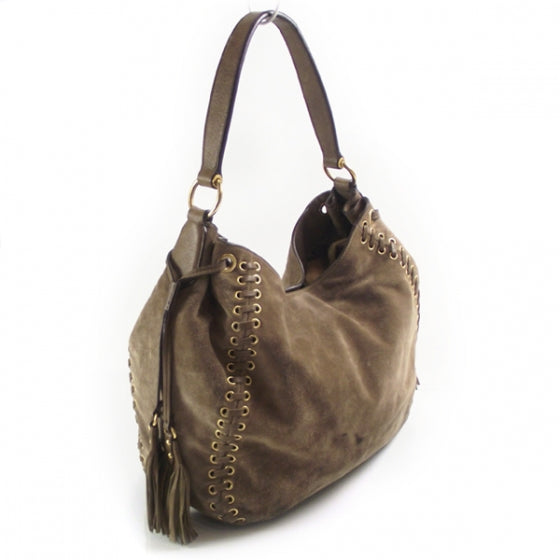 Suede Fringe Shoulder Bag Tobacco