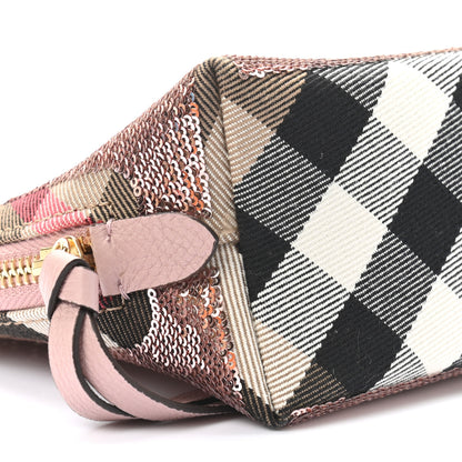 Burberry House Check Sequin Peyton Pouch Bag Pink 8 of 9
