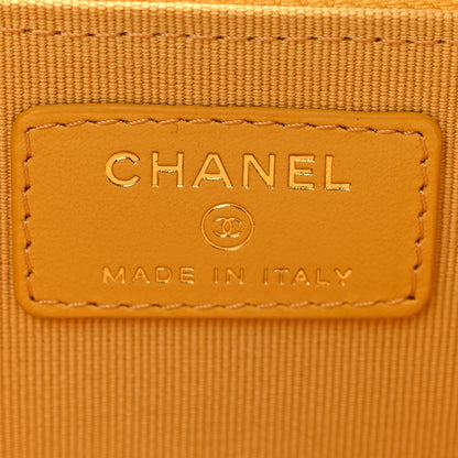 Chanel Caviar Quilted Zipped Key Holder Case Yellow 6 of 9