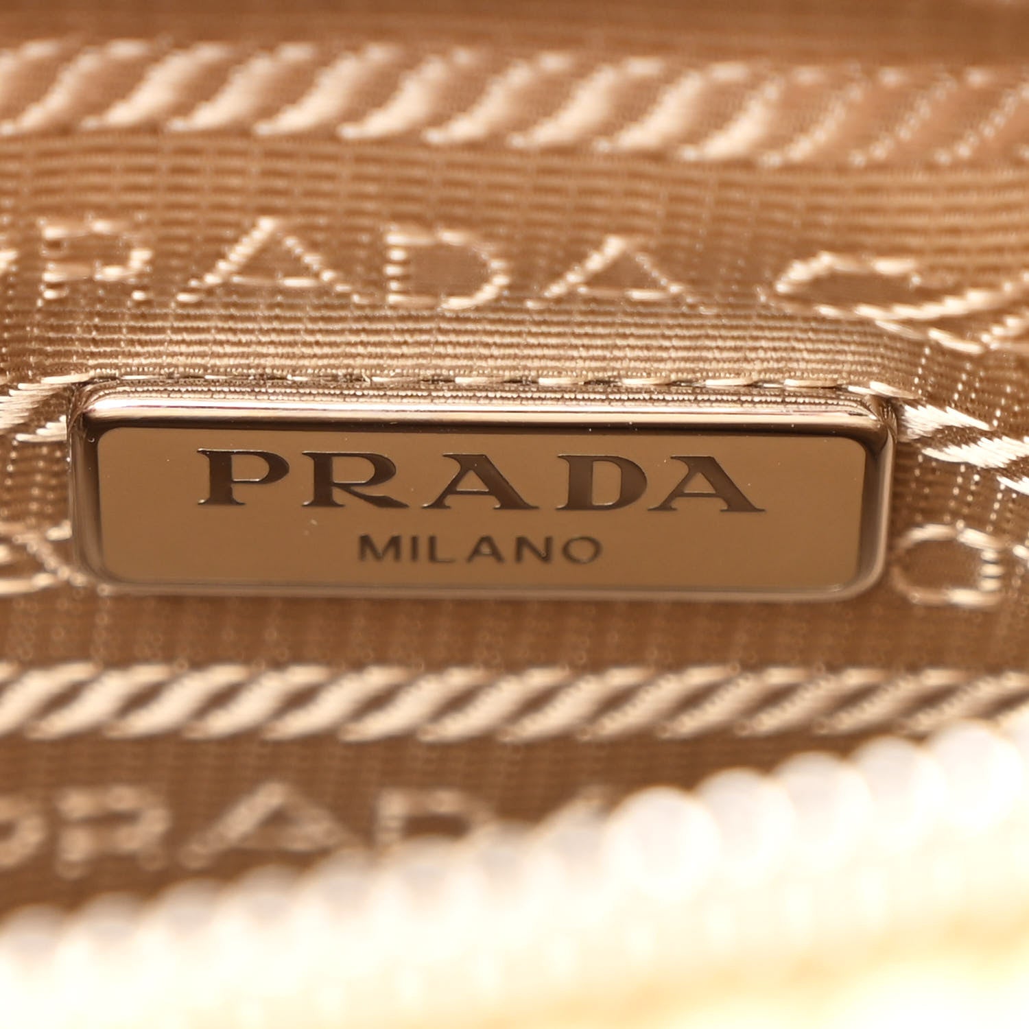 Prada Yarn Raffia Effect Crochet Triangle Shoulder Bag Naturale 6 of 11