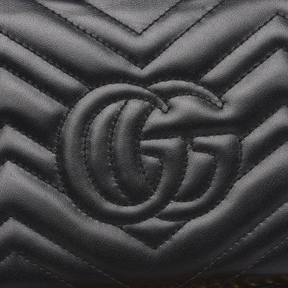 Gucci Calfskin Matelasse GG Marmont Chain Wallet Black 11 of 12