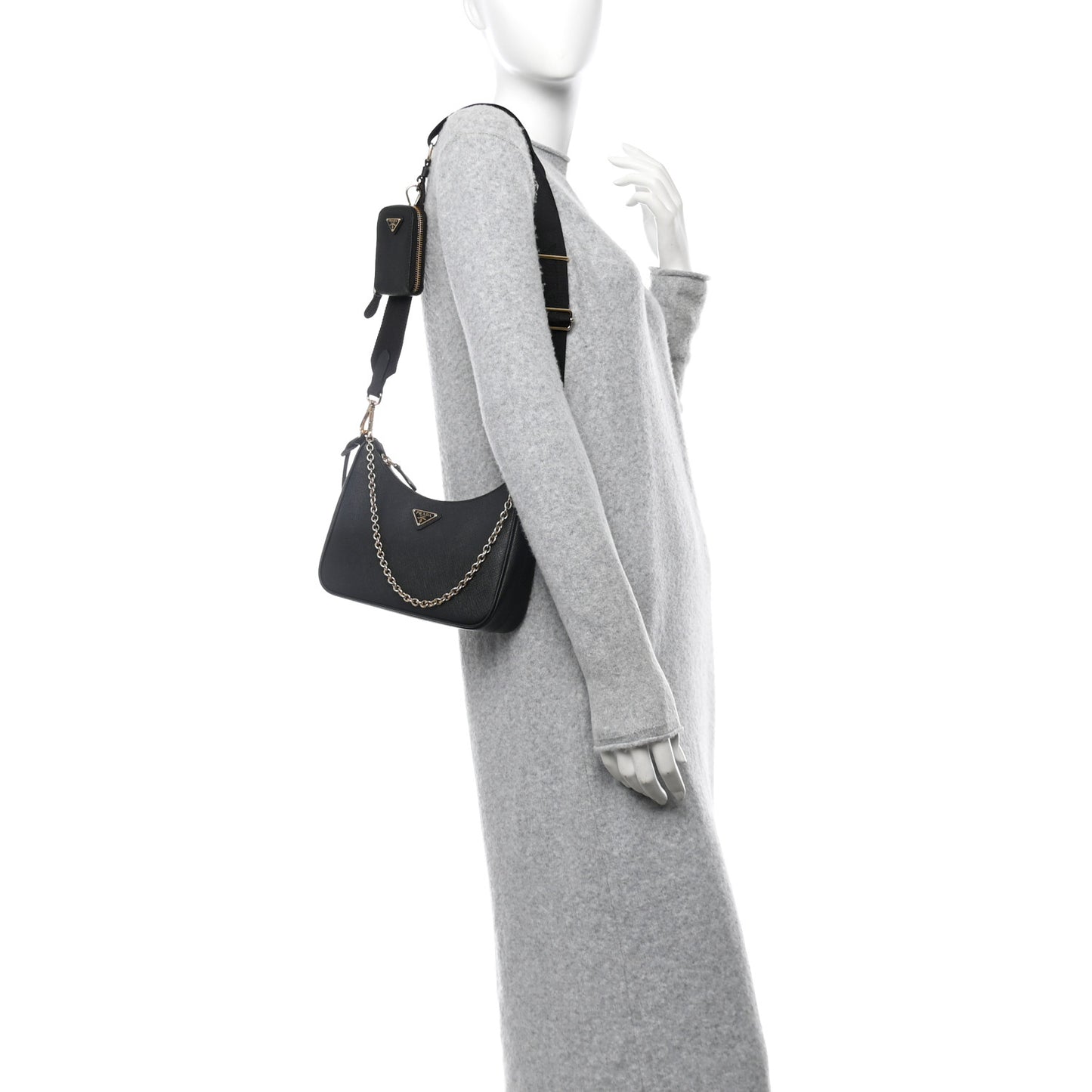 Saffiano Lux Re-Edition 2005 Shoulder Bag Black