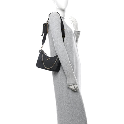 Prada Saffiano Lux Re-Edition 2005 Shoulder Bag Black 2 of 10