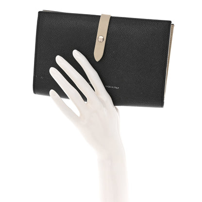 Celine Grained Calfskin Large Multifunction Strap Wallet Black Chalk 2 of 12