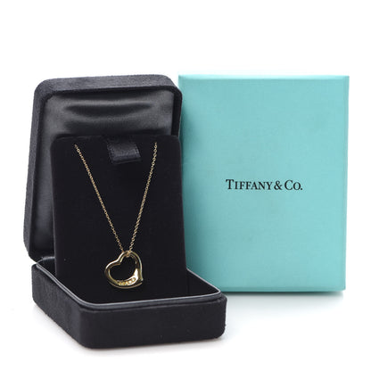 Tiffany 18K Yellow Gold Yellow Diamond 16mm Elsa Peretti Open Heart Pendant Necklace 6 of 6