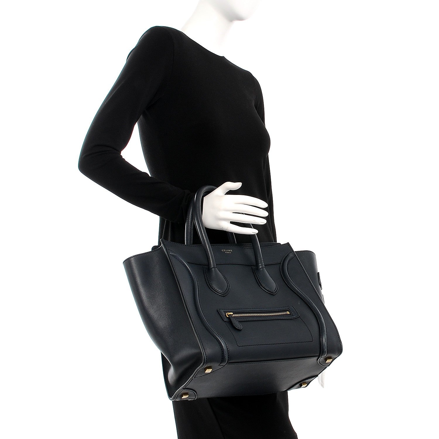 Celine Smooth Calfskin Mini Luggage Navy Blue 2 of 19