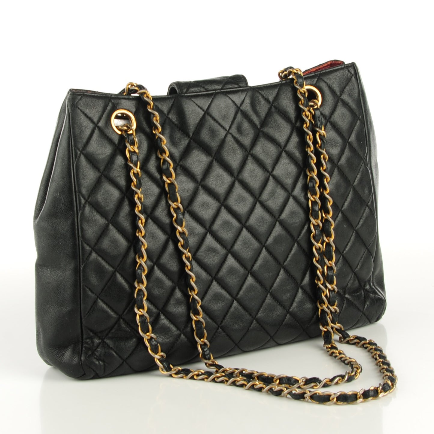 Lambskin Quilted Shoulder Bag Black