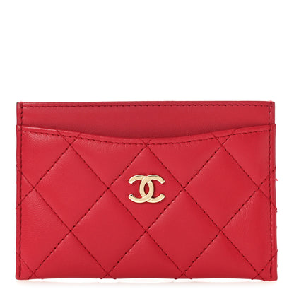 Chanel Lambskin Quilted Card Holder Red 1 of 9