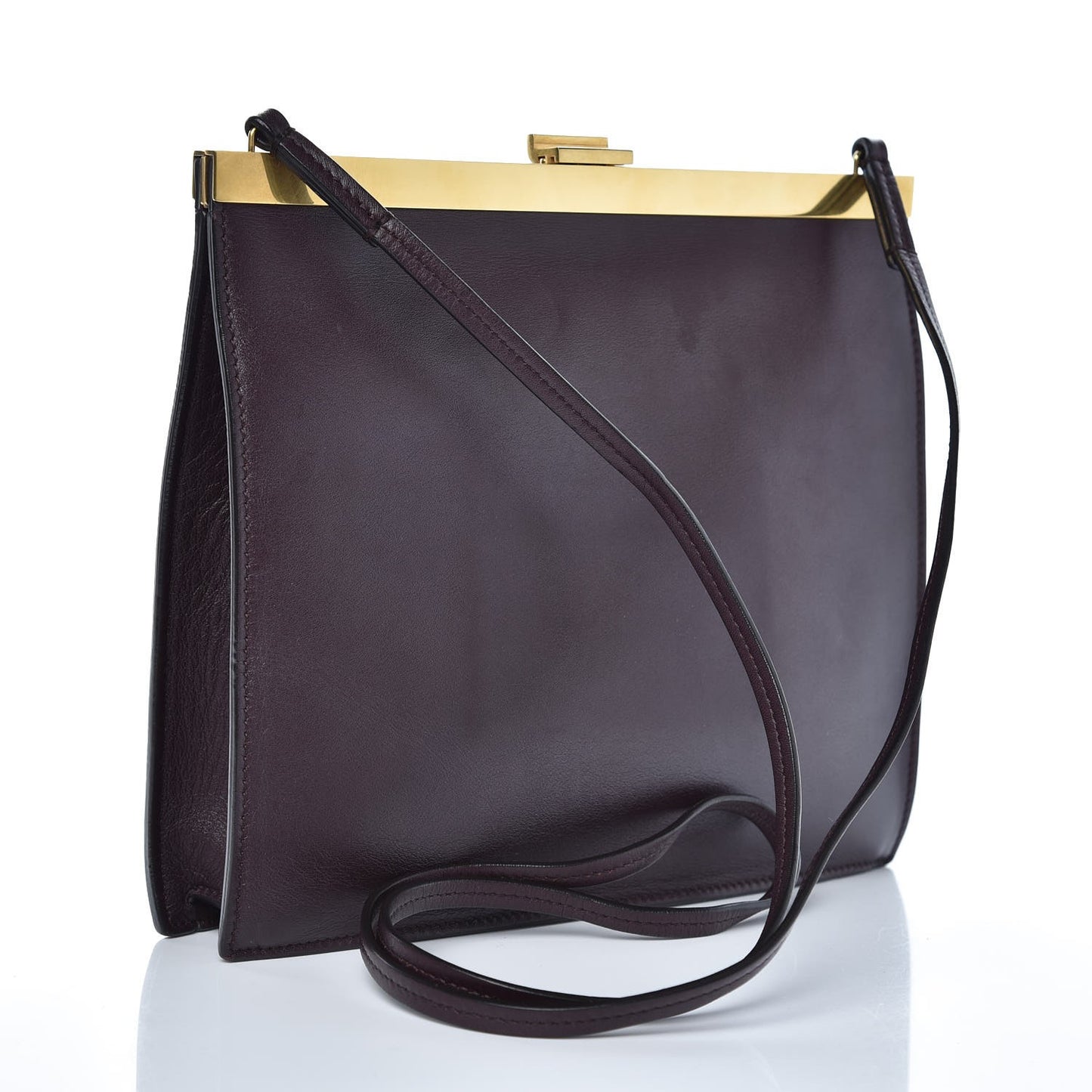 Smooth Calfskin Mini Clasp Bag Bordeaux
