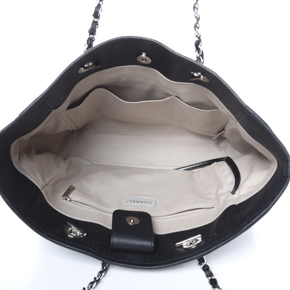Chanel Glazed Calfskin Small Deauville Tote Black 5 of 14