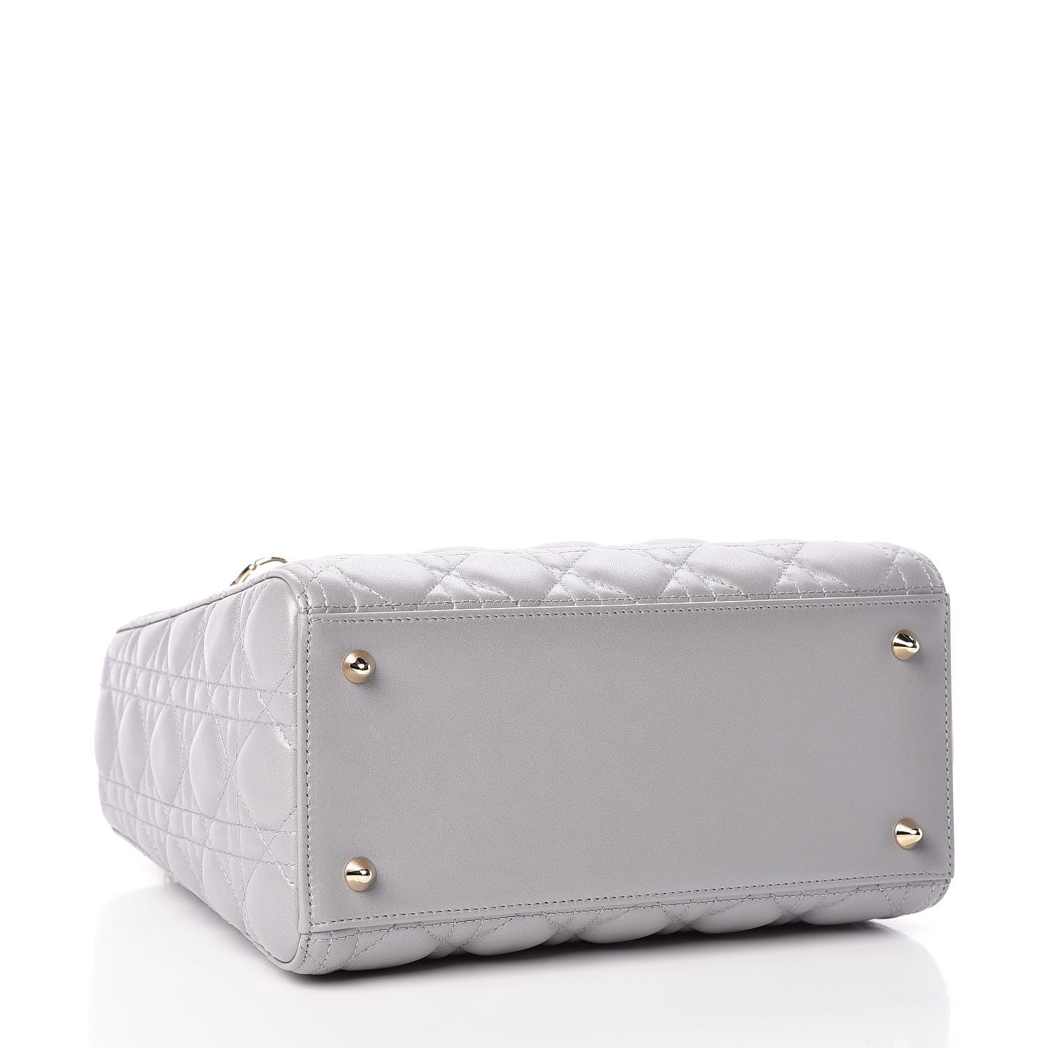 Christian Dior Pearly Lambskin Cannage Medium Lady Dior Grey 4 of 11