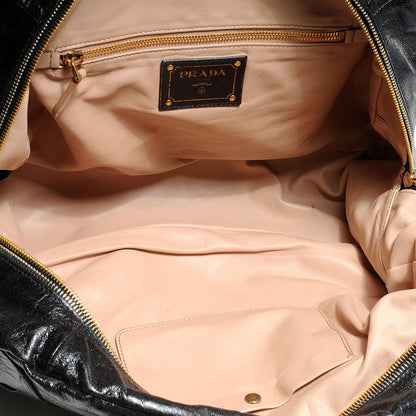 Prada Glace Calf Bowler Bag Black 5 of 8