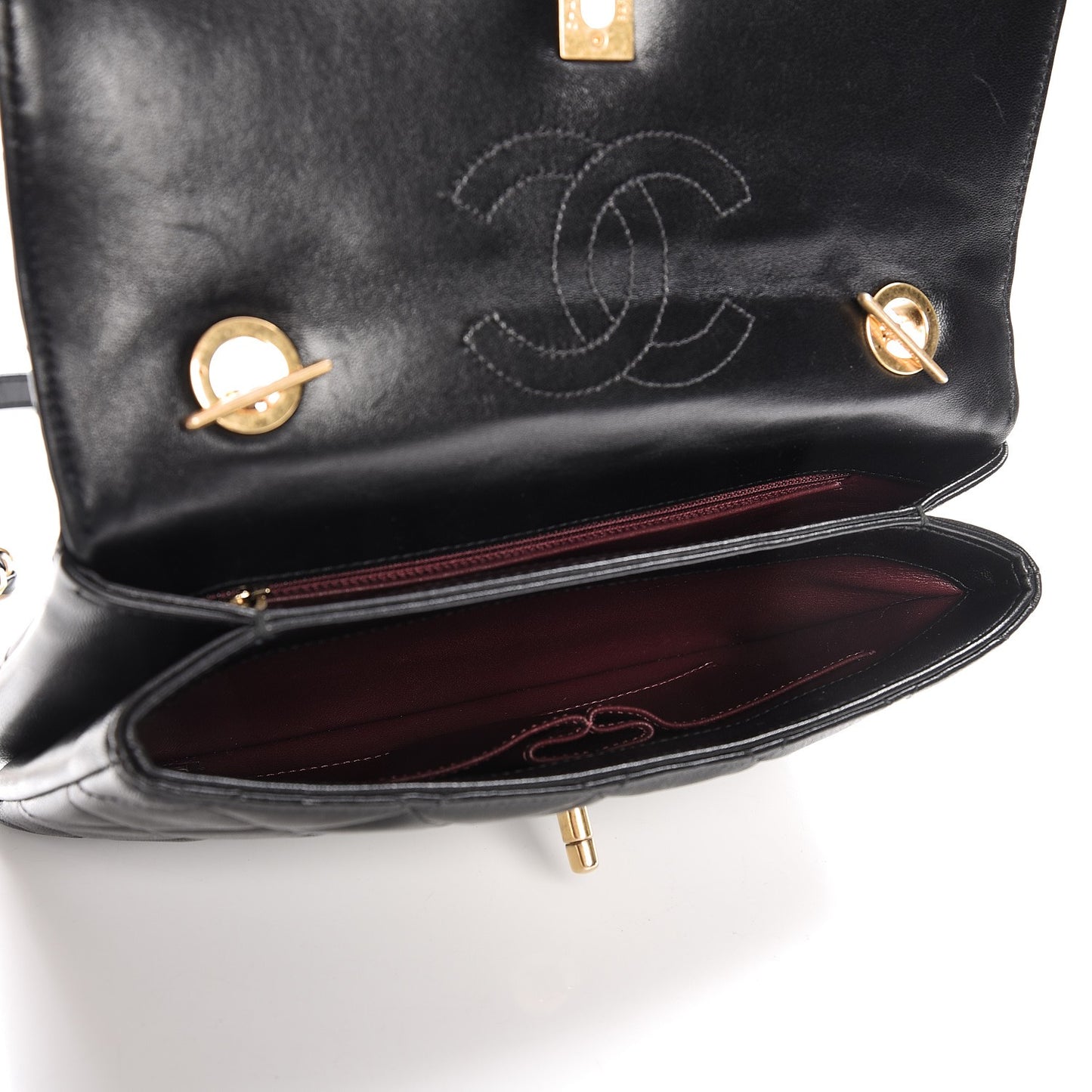 Lambskin Quilted Medium Trendy CC Flap Black